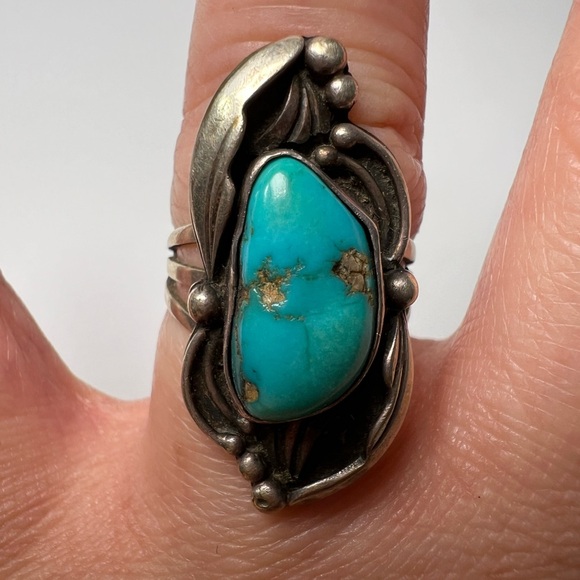 SILVER925 TURQUOISE DESIGN RING/シルバー/リング Sterling Silver 925 Turquoise Ring \u2013 Malta Stone by Strata Designs Ltd